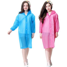 Kids' EVA Rain Poncho with Hood (2 Pack) for Ages 6-13