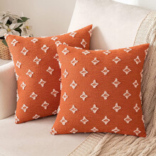 Housse de coussin décorative jacquard à losanges 45 x 45 cm