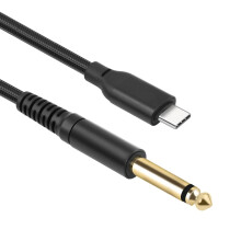 Καλώδιο στερεοφωνικού USB-C σε 6,35 χιλ. για κιθάρα και ηχητικό εξοπλισμό