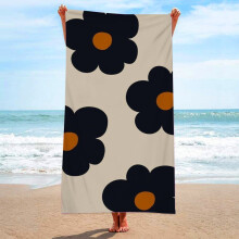 Microvezel strandhanddoek met bloemenpatroon, 27 x 55 inch