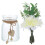 Kunstig blomst med vase i træ, dekorationssæt 1