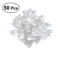 Silberne Metallblumen-Filigranperlenkegel, 15 x 16 mm, 50 Stück
