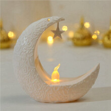5X Lune Étoilée Chandelier Ramadan Festival Décoration de la Maison Vent Fête Lanterne Bougie Électronique Lampe de Bureau Mode B