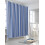Rideau de douche à rayures bleues imperméable 72 x 84 pouces avec 3