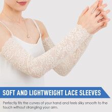 Damen-Armstulpen aus floraler Spitze, fingerlos, Paar