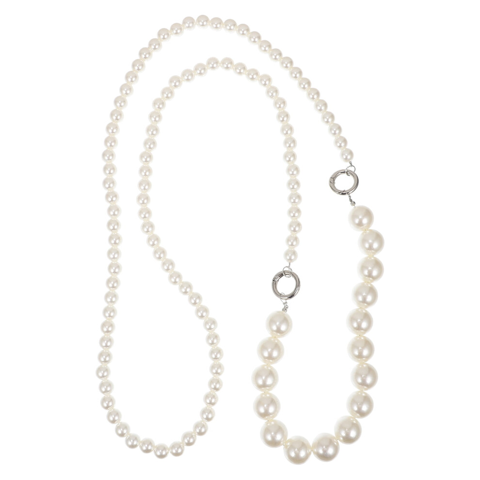 Pearl Phone Strap Chain Cord For Mobile 1 Piece White 9370362253781