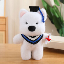 Poupée chiot de remise de diplôme portant un chapeau de docteur