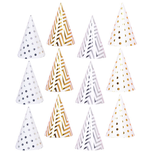 Chapeaux d'anniversaire en papier conique (20 pièces)