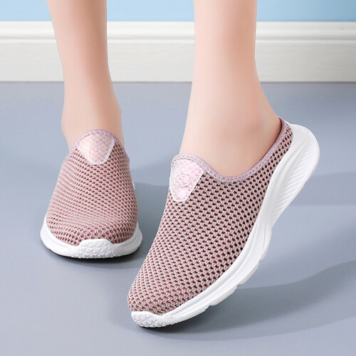 Atmungsaktive Damen-Mules aus Mesh, pink, Größe 9