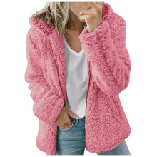 Veste Sherpa duveteuse pour femme, manches longues, fermeture éclair intégrale, chaude