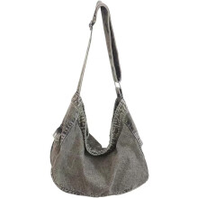 Veľká crossbody taška cez rameno s džínsovou látkou