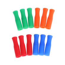 Pailles réutilisables en silicone avec embouts métalliques (lot de 4)