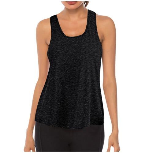 Dames tankinitop met racerback van mesh, zwart 1