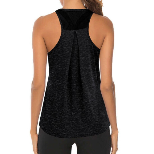 Sort tankini-top med racerback til kvinder 2