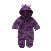 Salopă de iarnă cu glugă și picioare din fleece pentru bebeluși