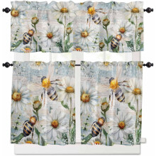 Cuirtíní Cistine Farmhouse Bee Daisy 3 phíosa 24 orlach