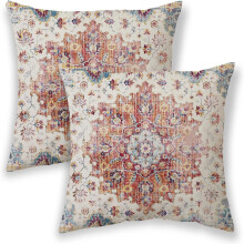 Housses de coussin bohèmes en lin 40 x 40 cm (lot de 2)