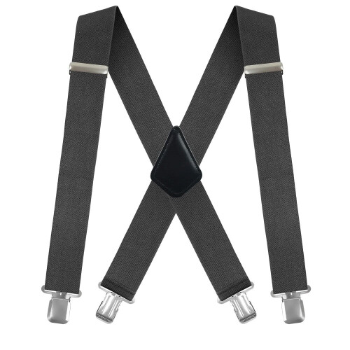 Suspensórios masculinos com costas em X, resistentes, com 5 cm de largura e ajustáveis.