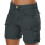 Shorts femininos casuais de cor sólida com elastano e cintura de 7,6 cm (3 polegadas), estilo cargo. 1