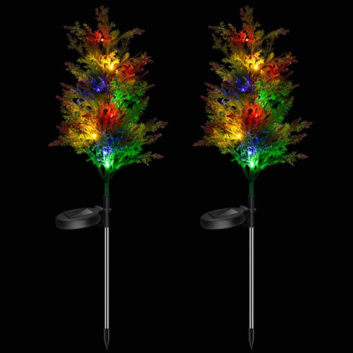 Lampada solare da giardino a forma di pino, 8 LED, 1 pezzo