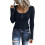 Γυναικείο T-shirt Henley με μακριά μανίκια και ριμπ ύφανση, στενή γραμμή 1