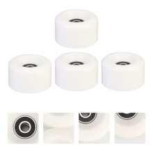 White PU Roller Skates Wheels with Bearings 4 pcs