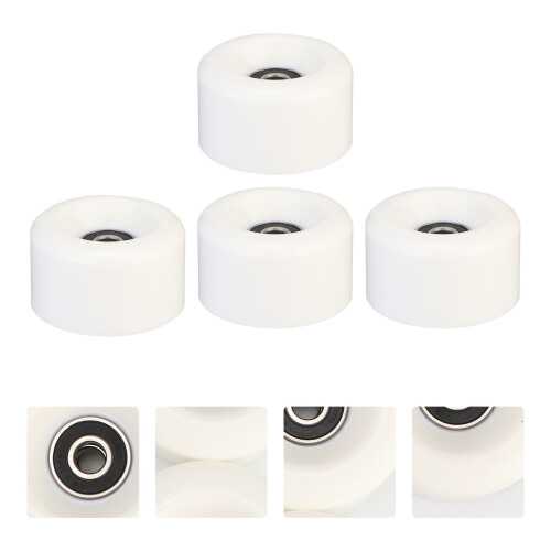 White PU Roller Skates Wheels with Bearings 4 pcs