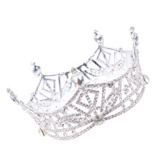 Tiara vintage de plata con pedrería para mujer (1 pieza)