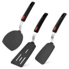Siliconen spatelset, ergonomisch en flexibel voor gebruik tijdens het koken.