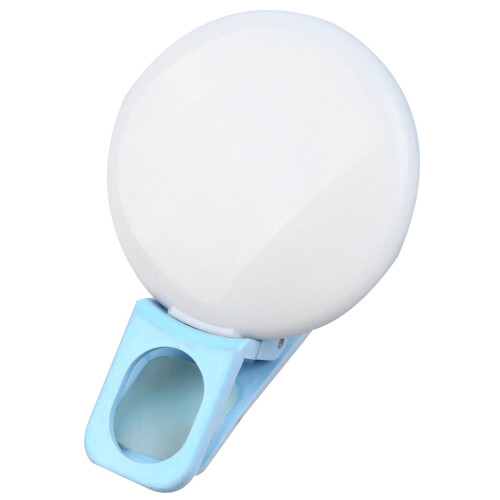 Blaue runde Mini-Selfie-Lampe aus ABS-PC für Handys (1 Set)