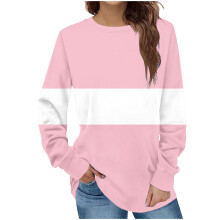Blusa túnica informal de manga larga con cuello redondo para mujer