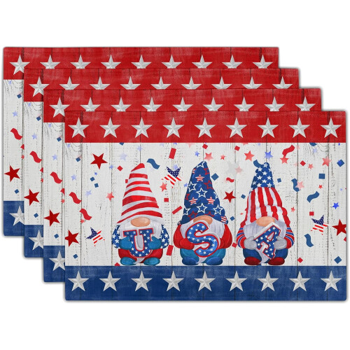 Patriottische kabouter placemats 12x18 inch, set van 4