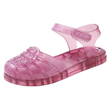 Sandales pour petites filles, en tissu PVC, bout fermé, pointures 3,5 à 10 mois.