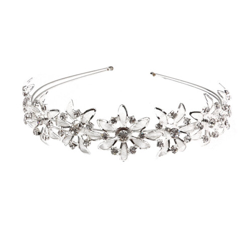 OUNONA Braut-Strasshaarspange silber