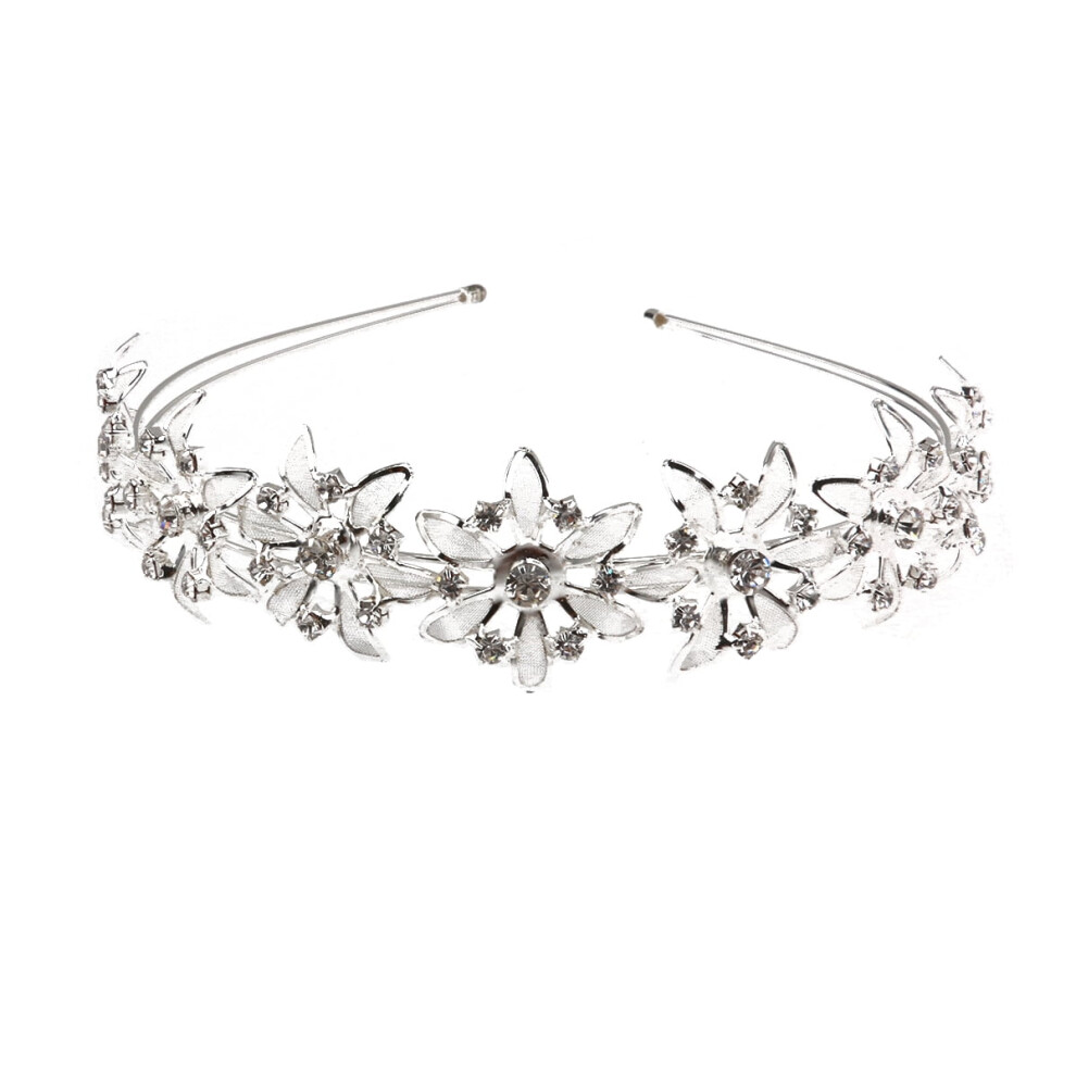 OUNONA bridal rhinestone hair barrette silver