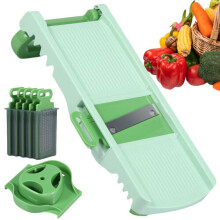 Mandoline pliable à 6 lames avec protège-main