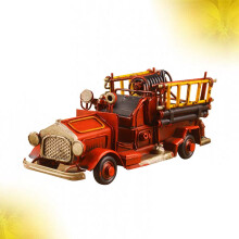 OUNONA Mini-Feuerwehrauto-Modell aus Eisen, Retro-Rot, Metallhandwerk