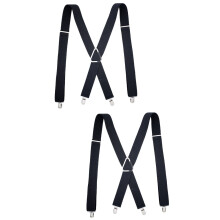 Men's X-Shape Suspenders Black 2 pcs