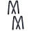 Men's X-Shape Suspenders Black 2 pcs 1