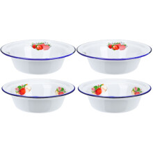 Bol émaillé pour salades, soupes et autres préparations culinaires, style vintage