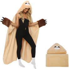 Couverture à capuche paresseux en flanelle douce surdimensionnée 1 pièce
