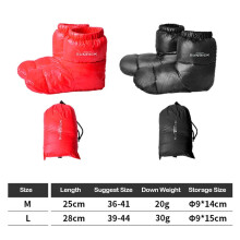 Chaussons de camping chauds en duvet de canard pour hommes et femmes