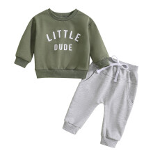 Ensemble d'automne pour tout-petit avec sweat-shirt à imprimé lettres et