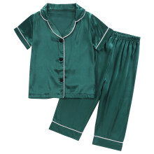 Piger satin pyjamassæt 2 stk. nattøj med knapper