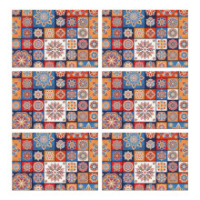Linnen placemats in vintage boho-stijl, 12x18 inch, set van 6