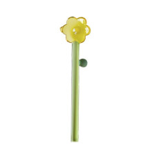 Zonnebloem glazen roerstaafje van borosilicaatglas met lange steel
