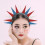 Faixa de cabeça OUNONA com tema dos EUA, em tecido dourado e ferro (1 peça). 1