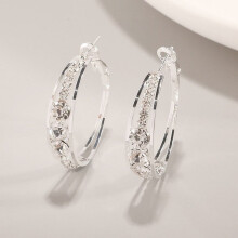 Silver zircon earrings for women 1 pair