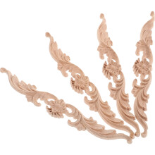 Wood Carved Appliques Natural Unpainted 4 Pieces