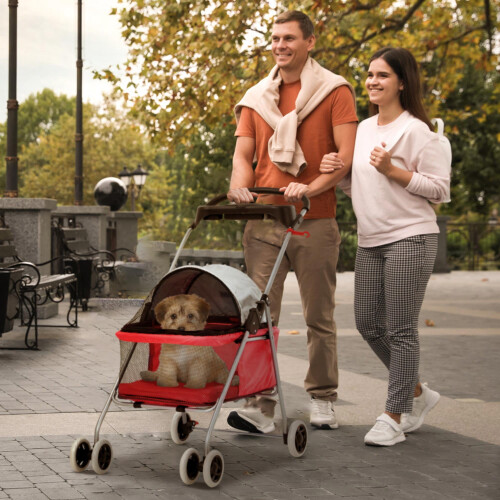 Stroller Peataí Fillte 4 Roth Uiscedhíonach Dearg 1